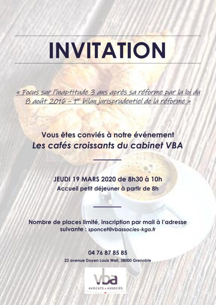 Invitation Au Caf Croissant Du Cabinet Vba Jeudi Mars Vba